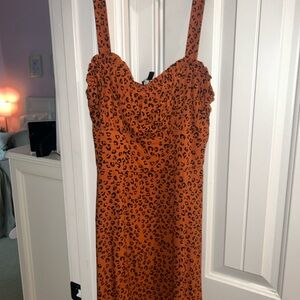 Francesca's Collections Orange Strapless Sundress Sweetheart Neckline